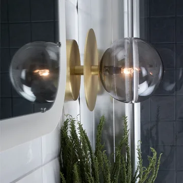 Art Deco 24 vägglampa IP44 - Rök/borstad mässing - Globen Lighting