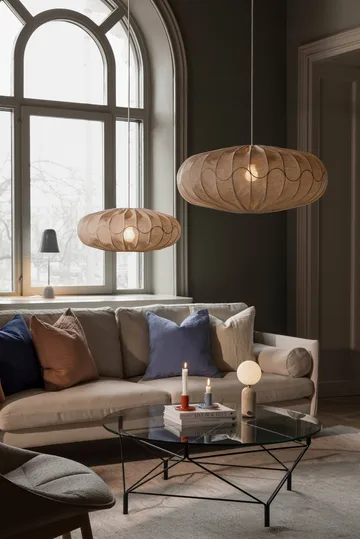 Bladverk lampskärm Ø70 cm - Beige - Globen Lighting