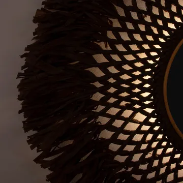 Boho vägglampa med spegel Ø90 cm - Brun - Globen Lighting