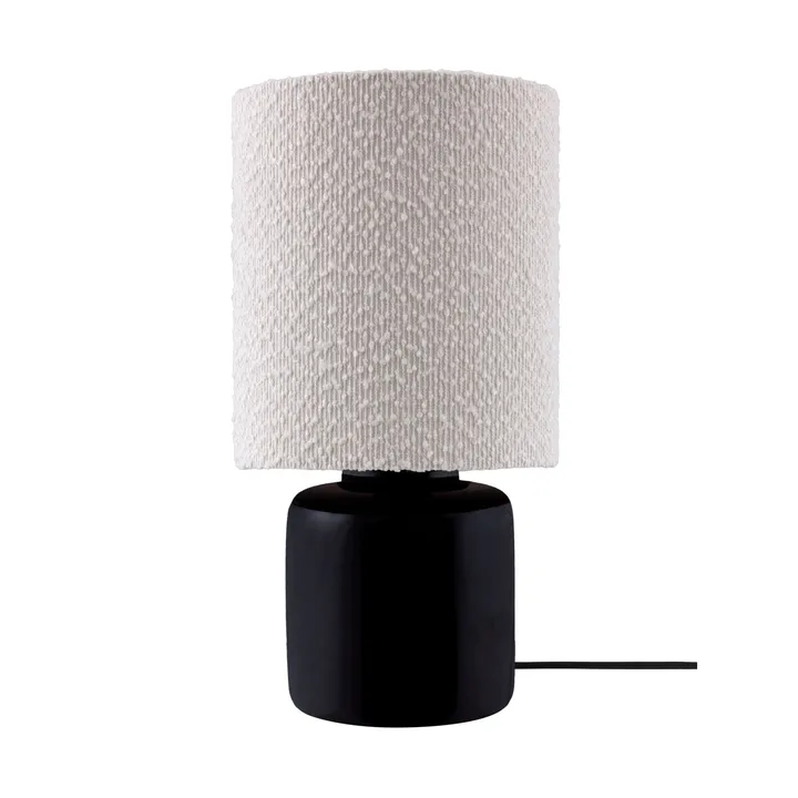 Florian bordslampa - Vit bouclé/svart, Ø20x39 cm - Globen Lighting
