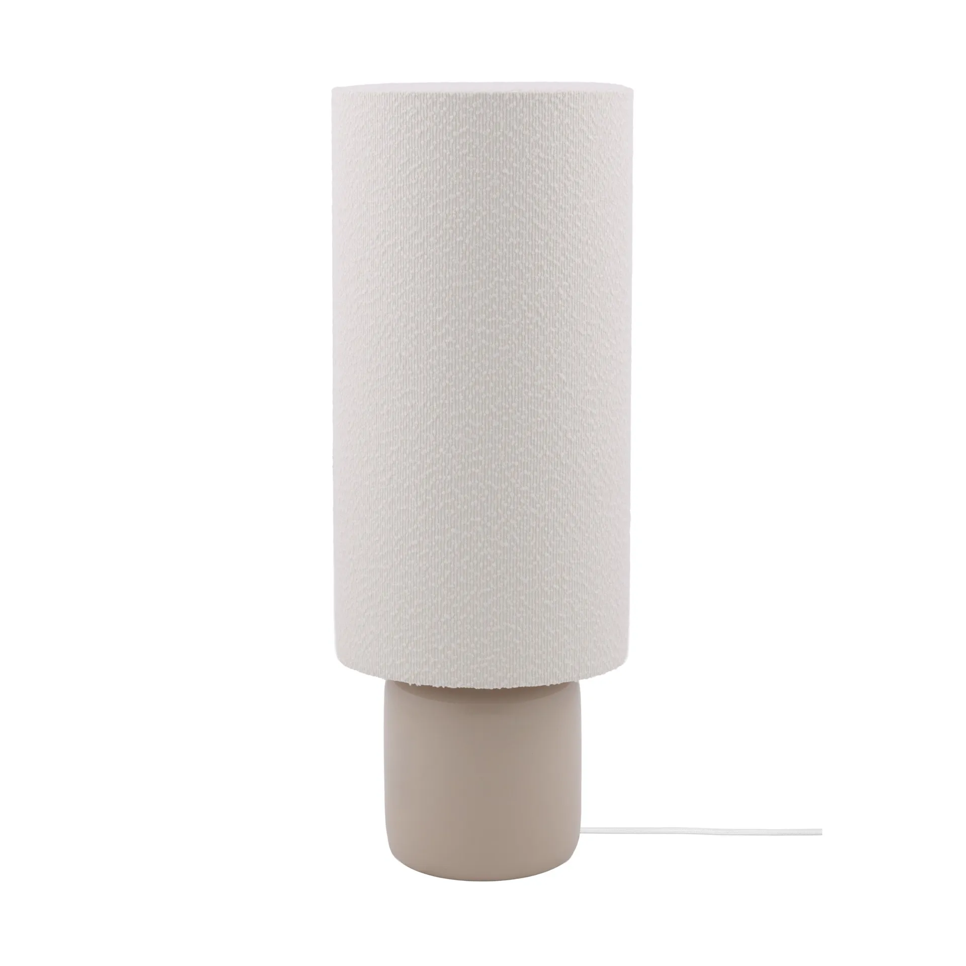 Florian golvlampa, Vit bouclé/beige, Ø30x80 cm Globen Lighting
