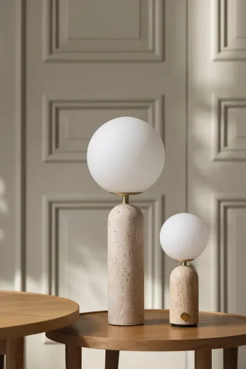 Torrano bordslampa portabel - Beige travertine, 27,5 cm - Globen Lighting
