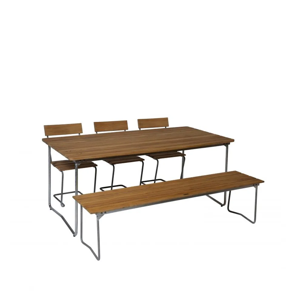B31 matbord, 170x92 cm, Ek olja-varmförzinkat stativ Grythyttan Stålmöbler