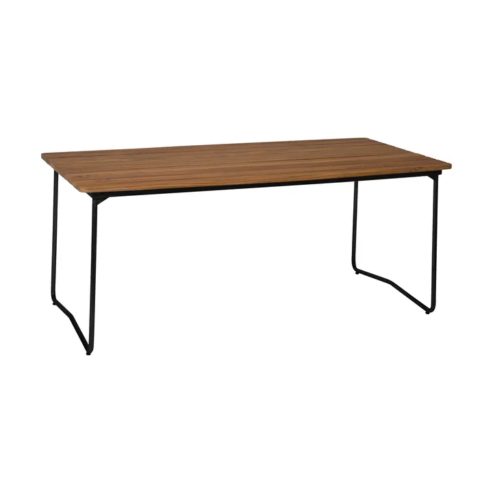 B31 matbord - 170x92 cm, Obehandlad teak-svart - Grythyttan Stålmöbler