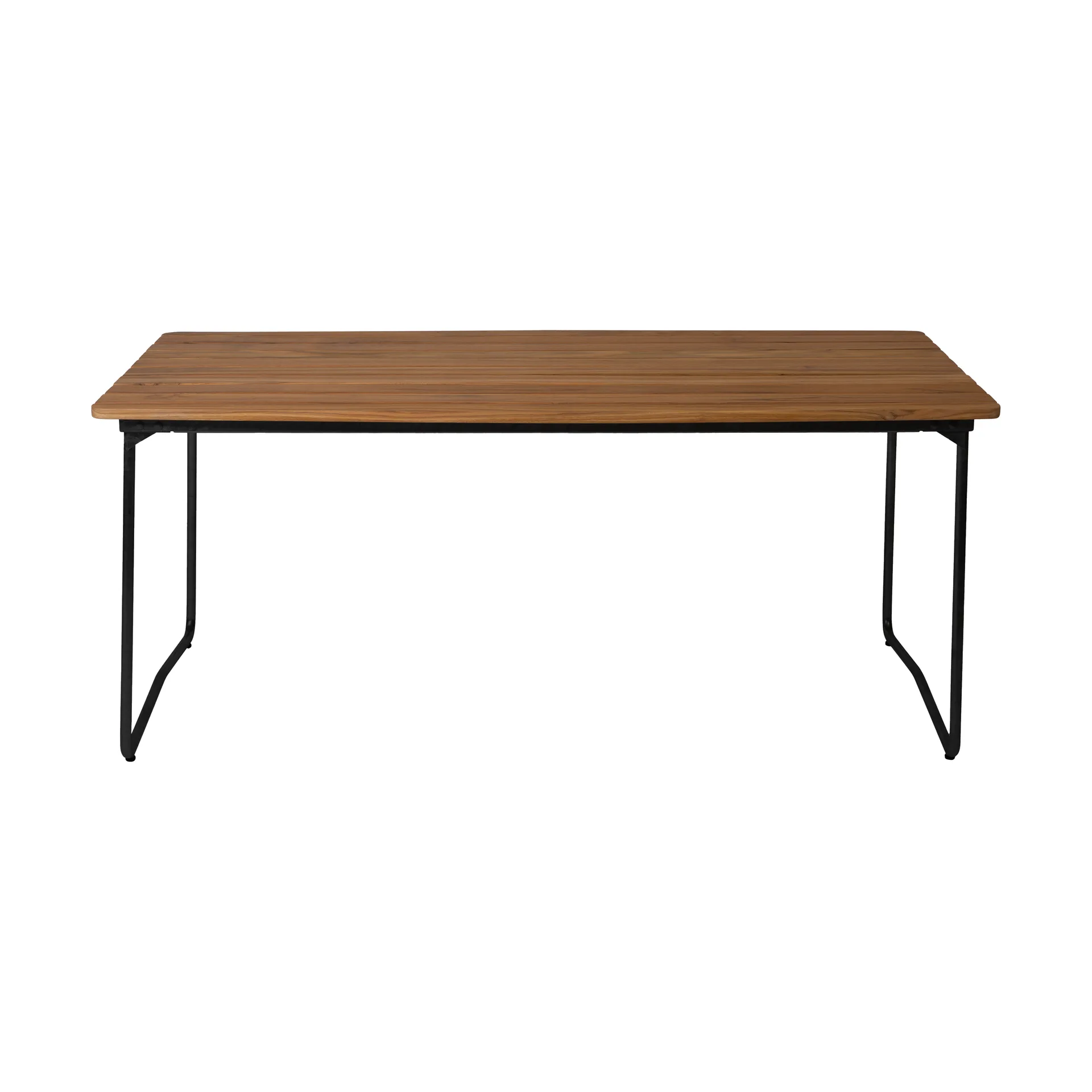 B31 matbord, 170x92 cm, Obehandlad teak-svart Grythyttan Stålmöbler