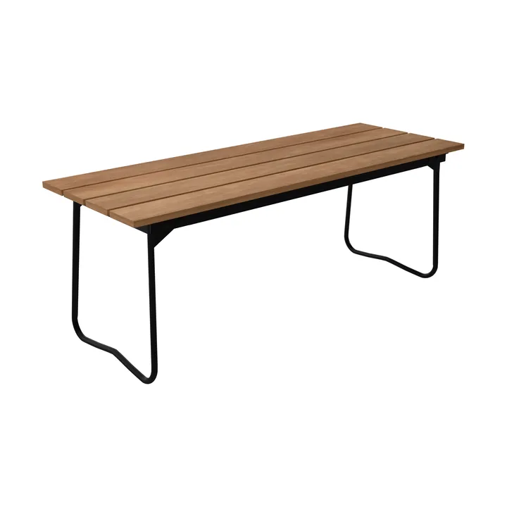 Bänk 8 bänk - Teak-svart stålstativ - Grythyttan Stålmöbler
