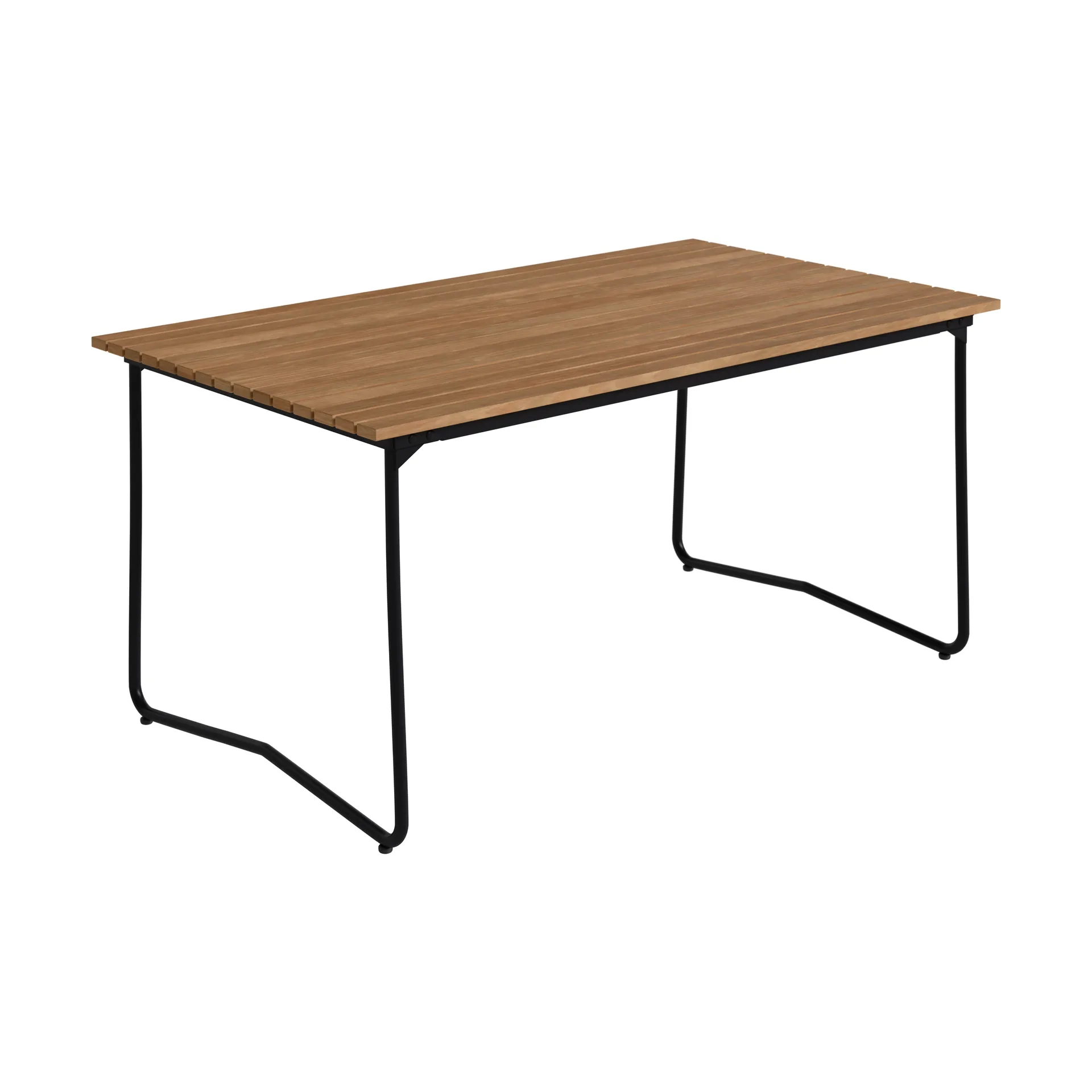 Bovik bord, Teak-svart stålstativ, 150x92 cm Grythyttan Stålmöbler
