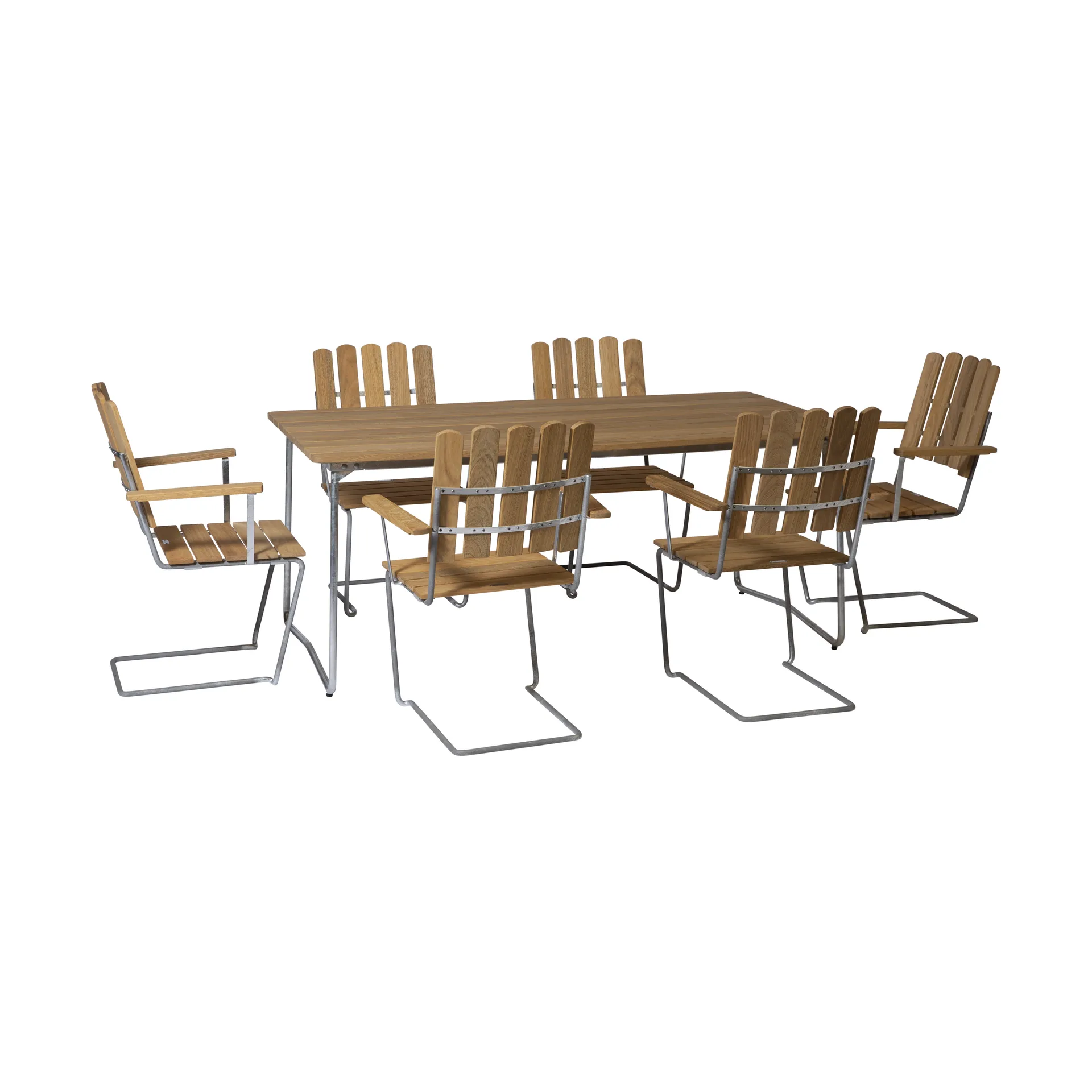 Grythyttan matgrupp ek B31 170cm + 6st A2 Grythyttan Stålmöbler