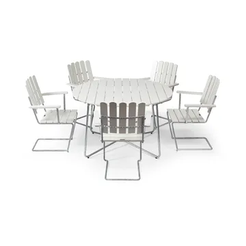Grythyttan matgrupp vit 9A Ø120cm + 5st A2 - Grythyttan Stålmöbler