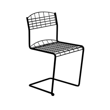 High Tech stol - Svart blank pulverlack - Grythyttan Stålmöbler