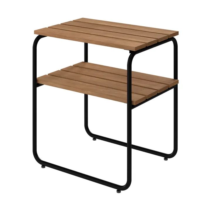 L45 sidobord - Teak-svart stålstativ, 45x32 cm - Grythyttan Stålmöbler