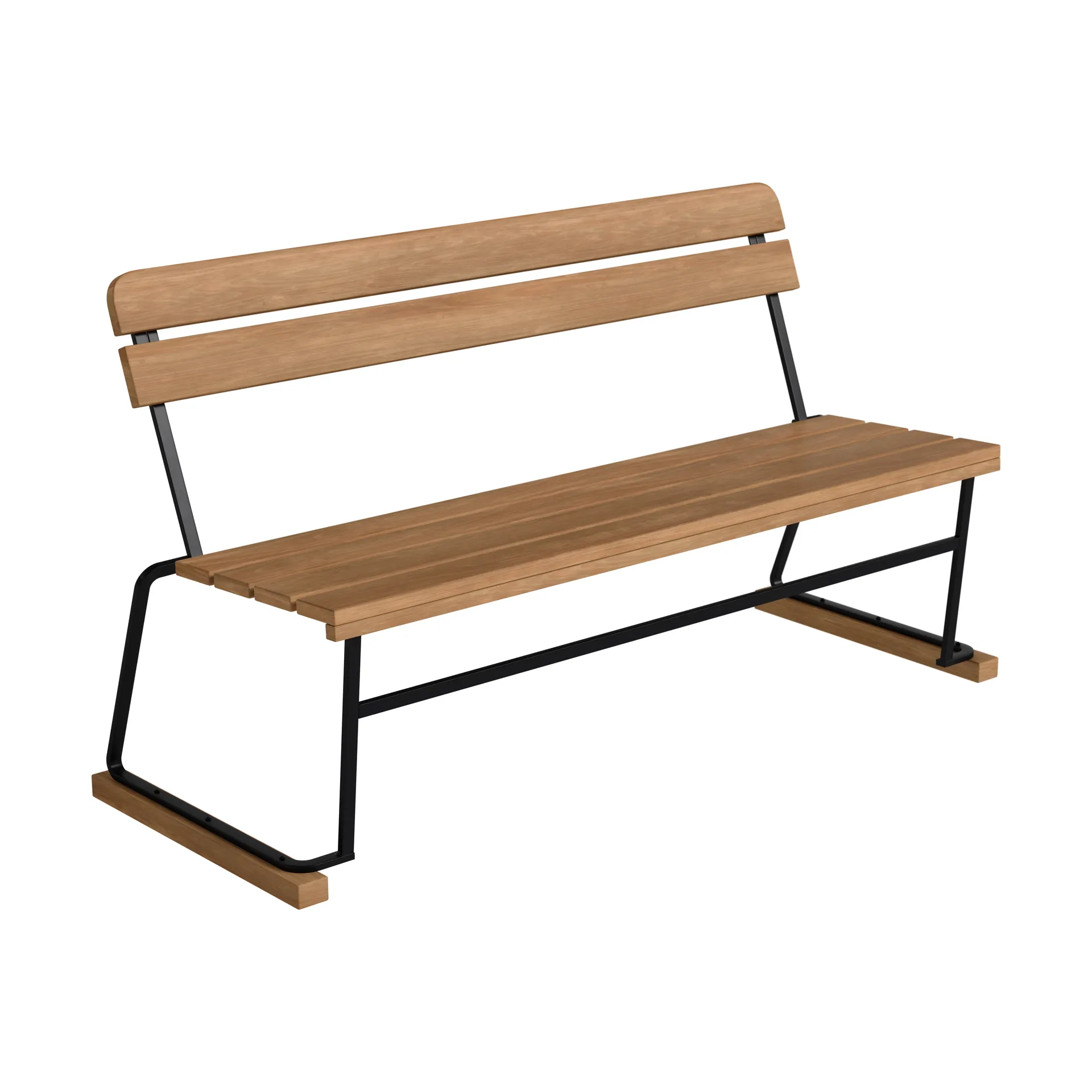 Soffa 3, Teak-svart stålstativ Grythyttan Stålmöbler