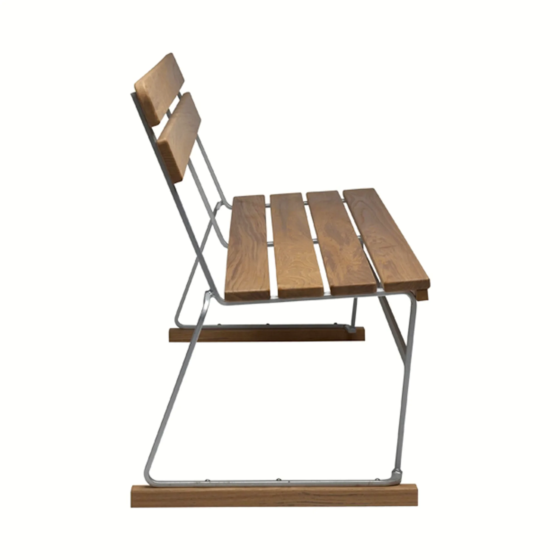 Soffa 5, Teak-varmförzinkat stativ Grythyttan Stålmöbler