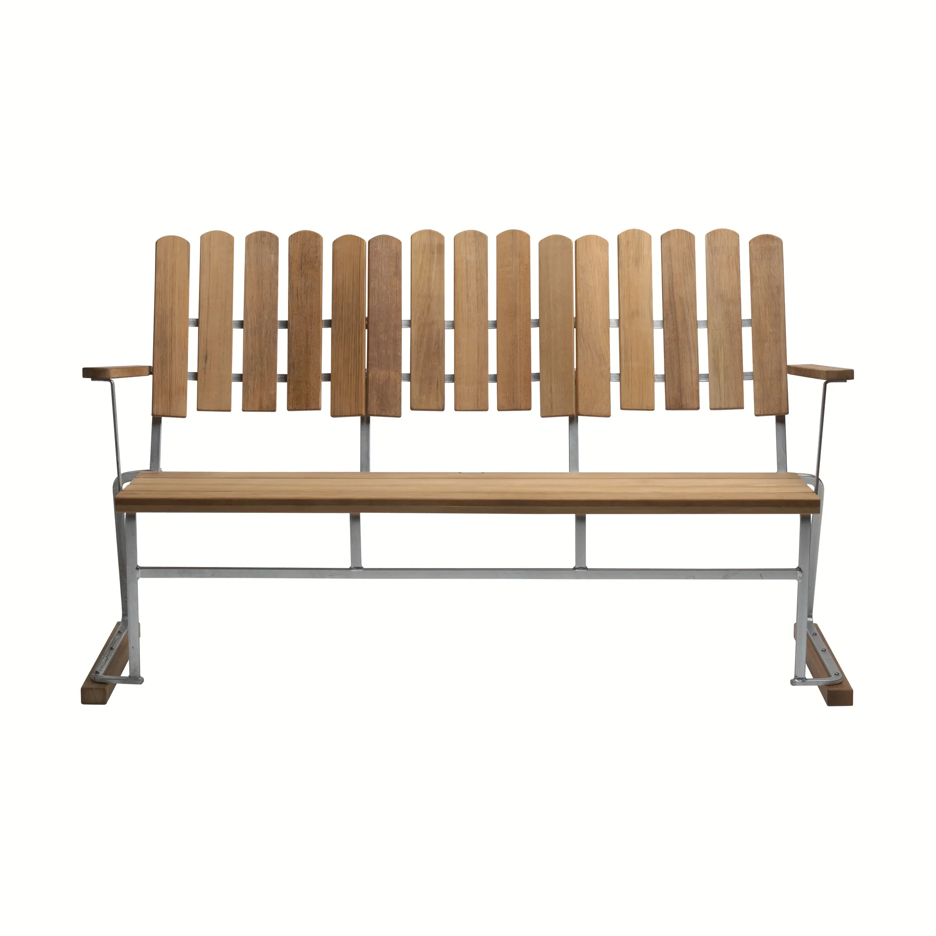 Soffa 6, Teak-varmförzinkat stativ Grythyttan Stålmöbler