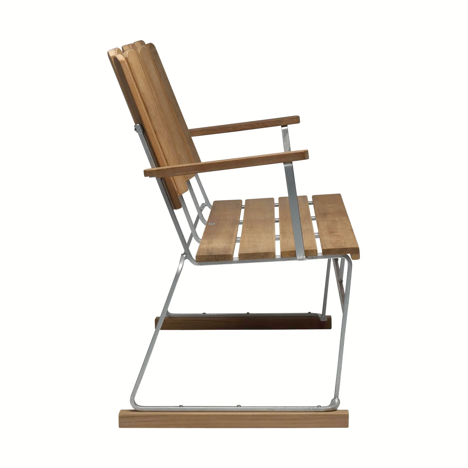Soffa 6, Teak-varmförzinkat stativ Grythyttan Stålmöbler