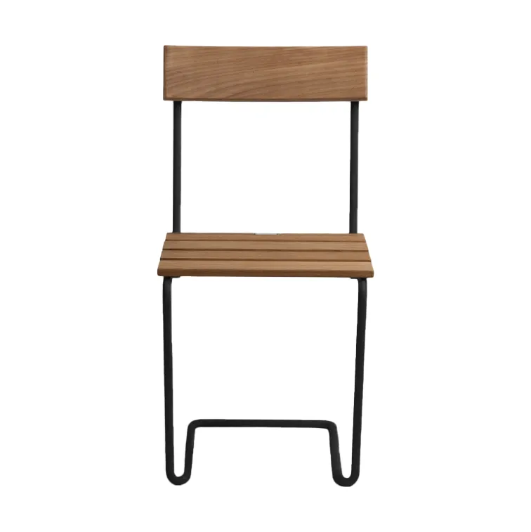Stol 1, Obehandlad teak-svart Grythyttan Stålmöbler
