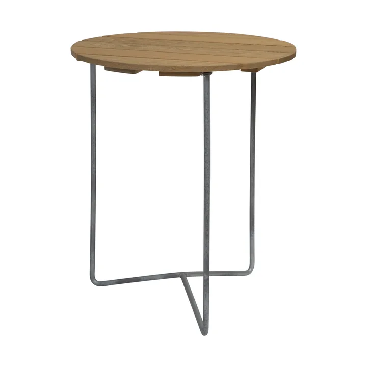 Table 6B bord - Oljad ek-varmförzinkad stativ, Ø60 cm - Grythyttan Stålmöbler