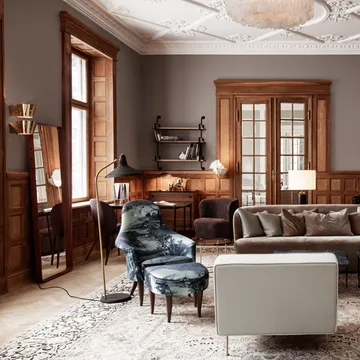 Adnet rektangulär spegel - brown, medium - GUBI