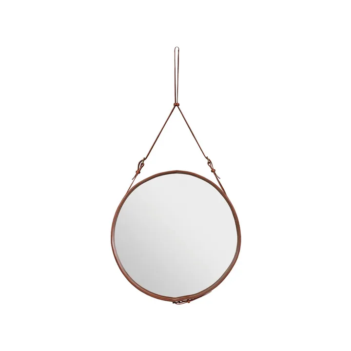 Adnet rund spegel - brown, large - GUBI