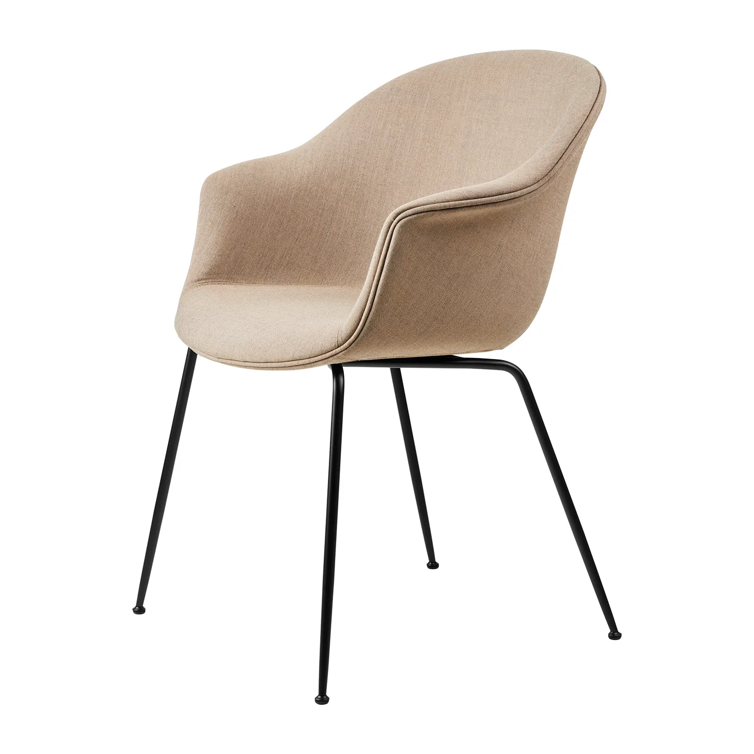 Bat Dining Chair fully upholstered conic base, Remix 3 nr.233-black GUBI