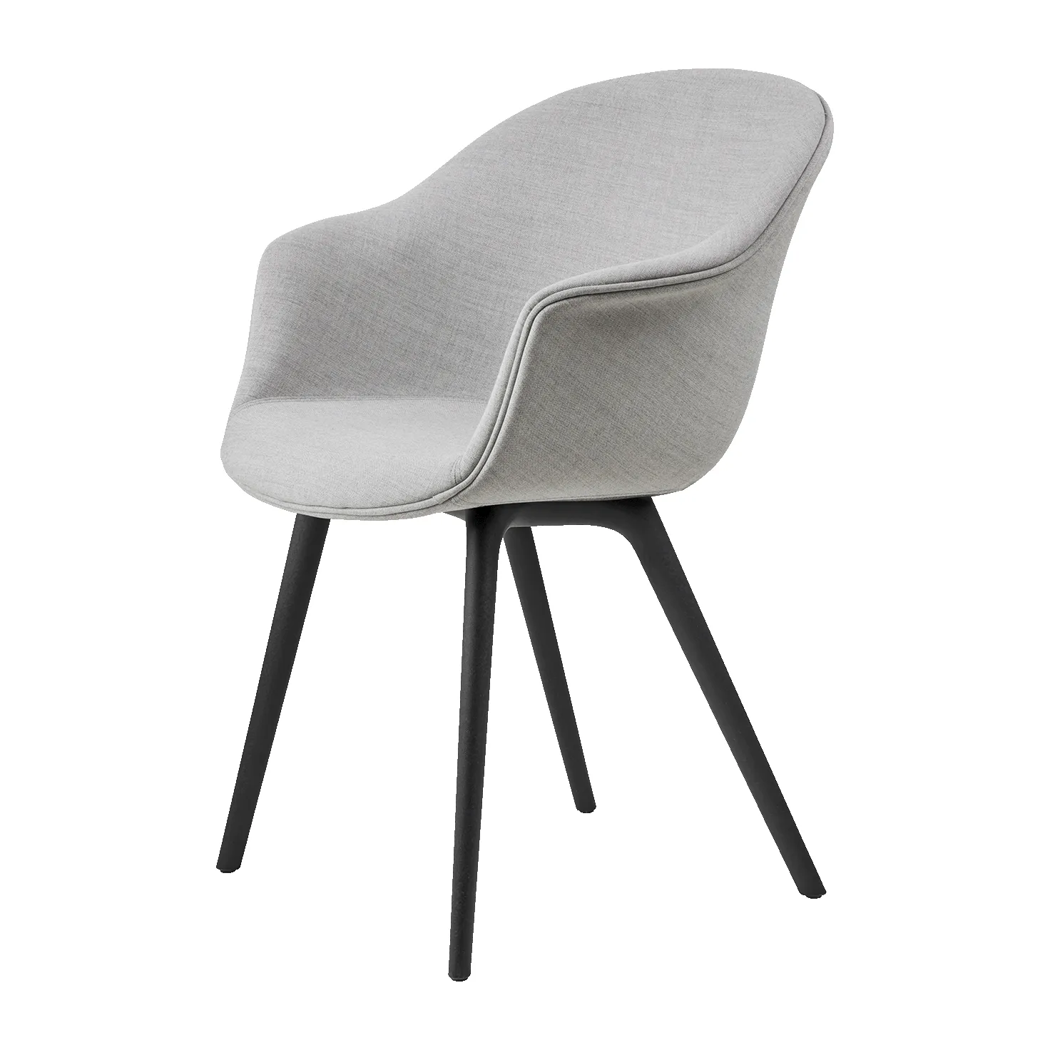 Bat Dining Chair fully upholstered plastic base, Remix 3 nr.123-black GUBI