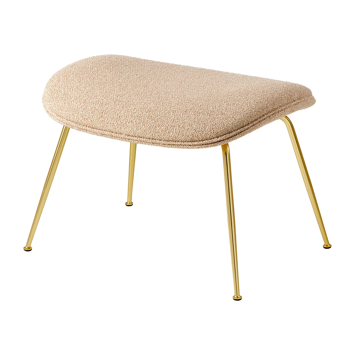 Beetle Ottoman fotpall helklädd conic base, Around bouclé 004-brass GUBI