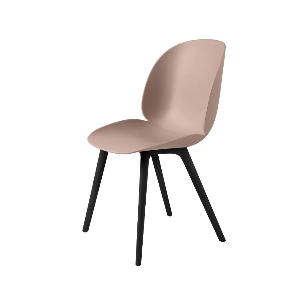 Beetle Plastic stol, sweet pink, svarta ben GUBI