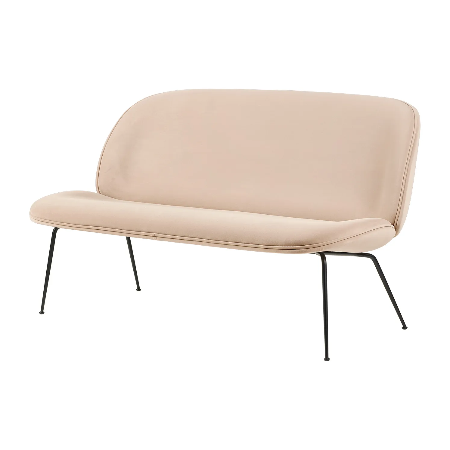 Beetle soffa 2-sits helklädd conic base, Sunday 034-matt black GUBI