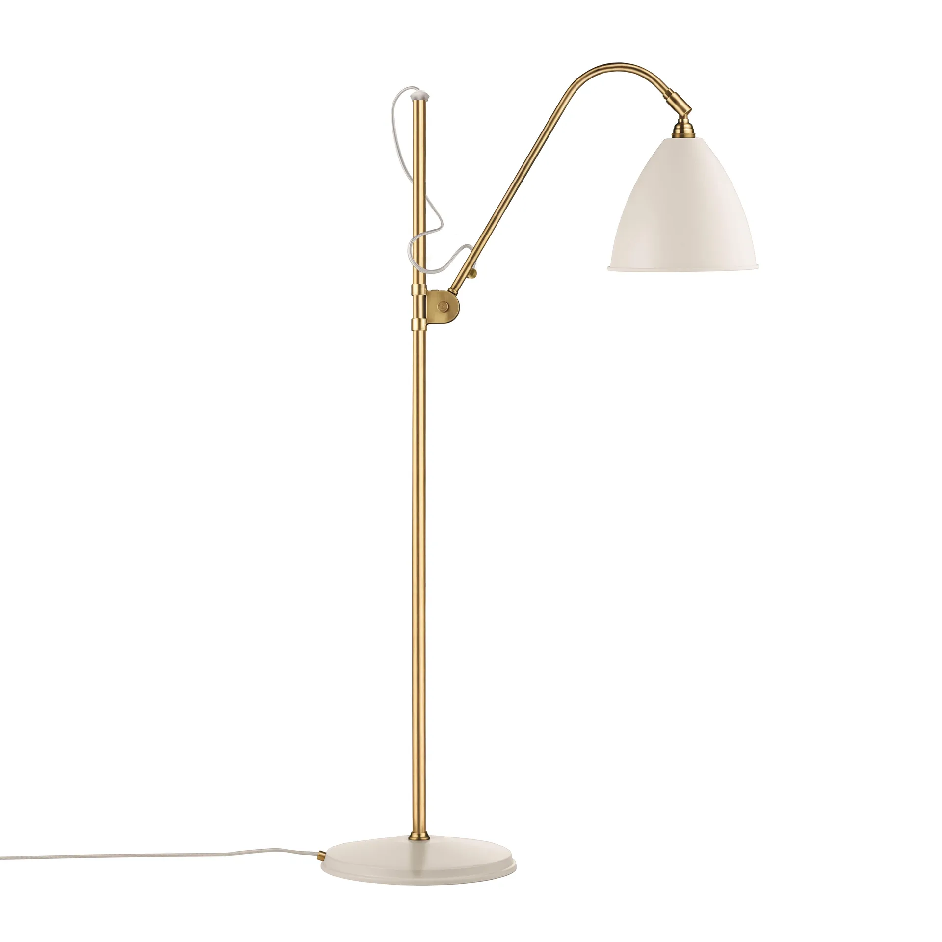 Bestlite BL3M golvlampa, matt vit-mässing GUBI