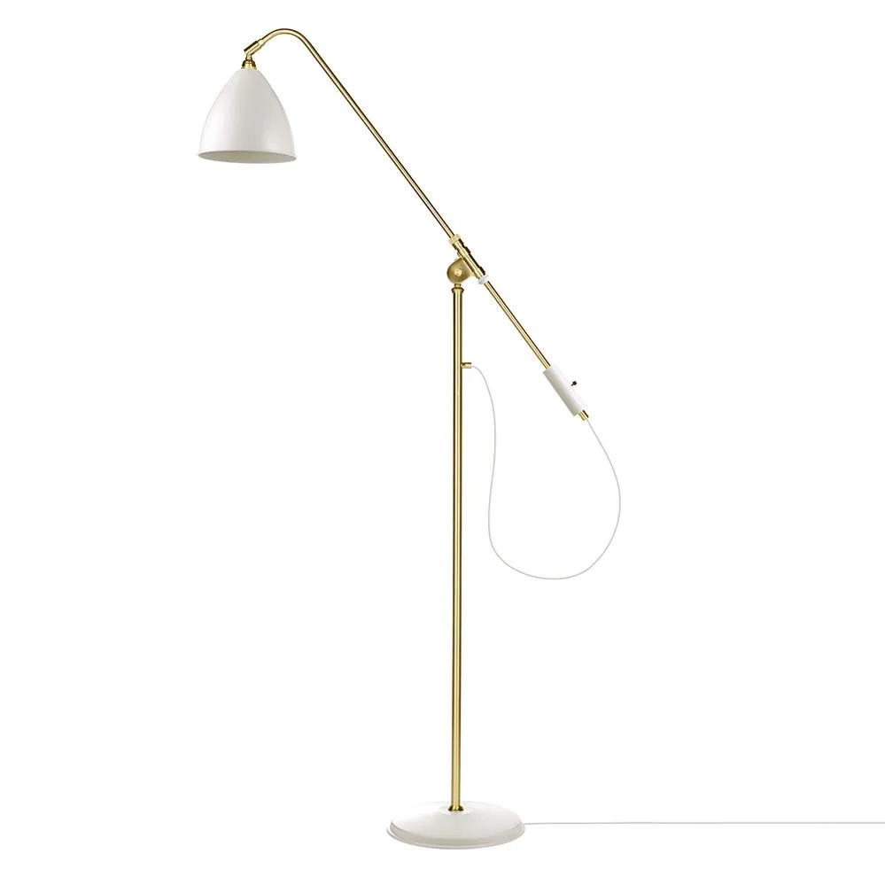 Bestlite BL4 golvlampa, matt vit-mässing GUBI