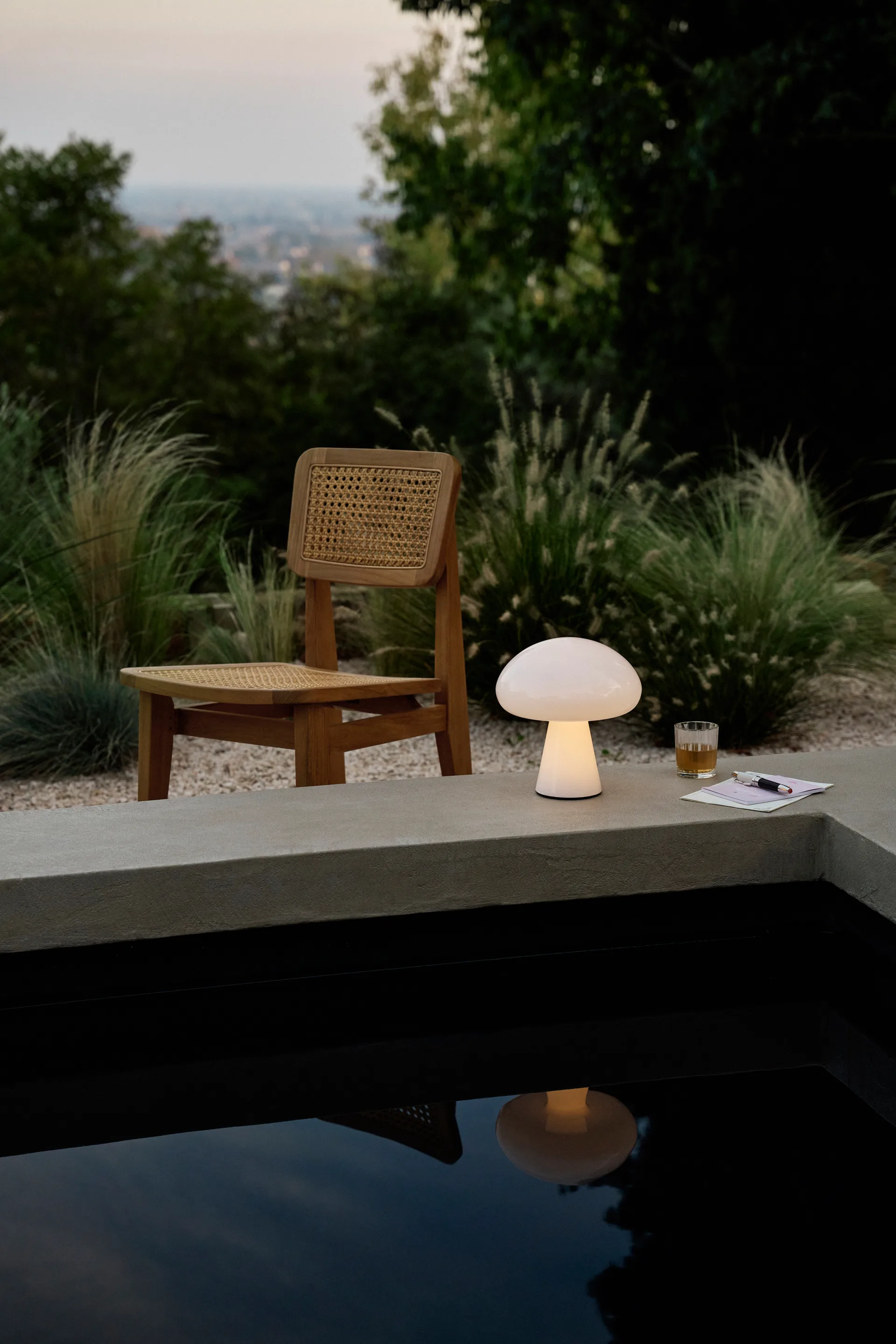 C-chair Outdoor stol, All french cane-natural teak GUBI