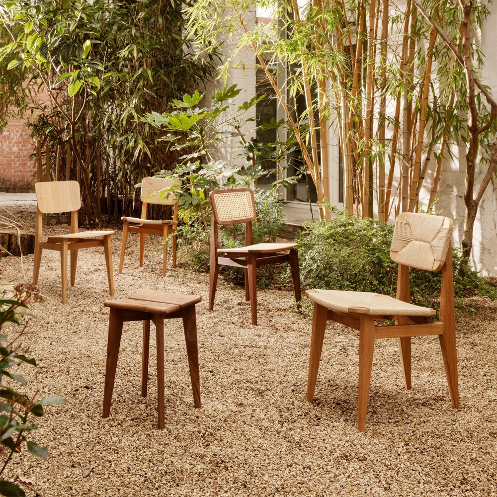 C-Chair stol, oak oiled, naturflätad sits&rygg GUBI
