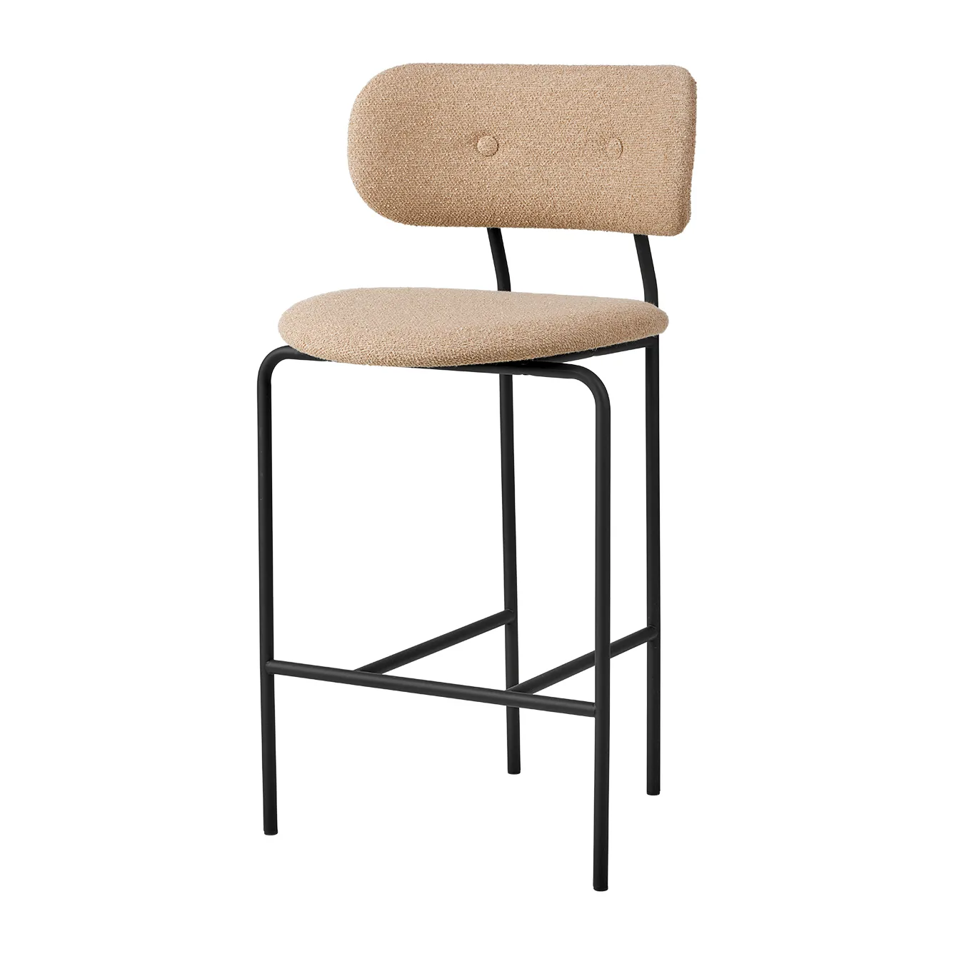 Coco counter chair fully upholstered, Around bouclé 004-black GUBI