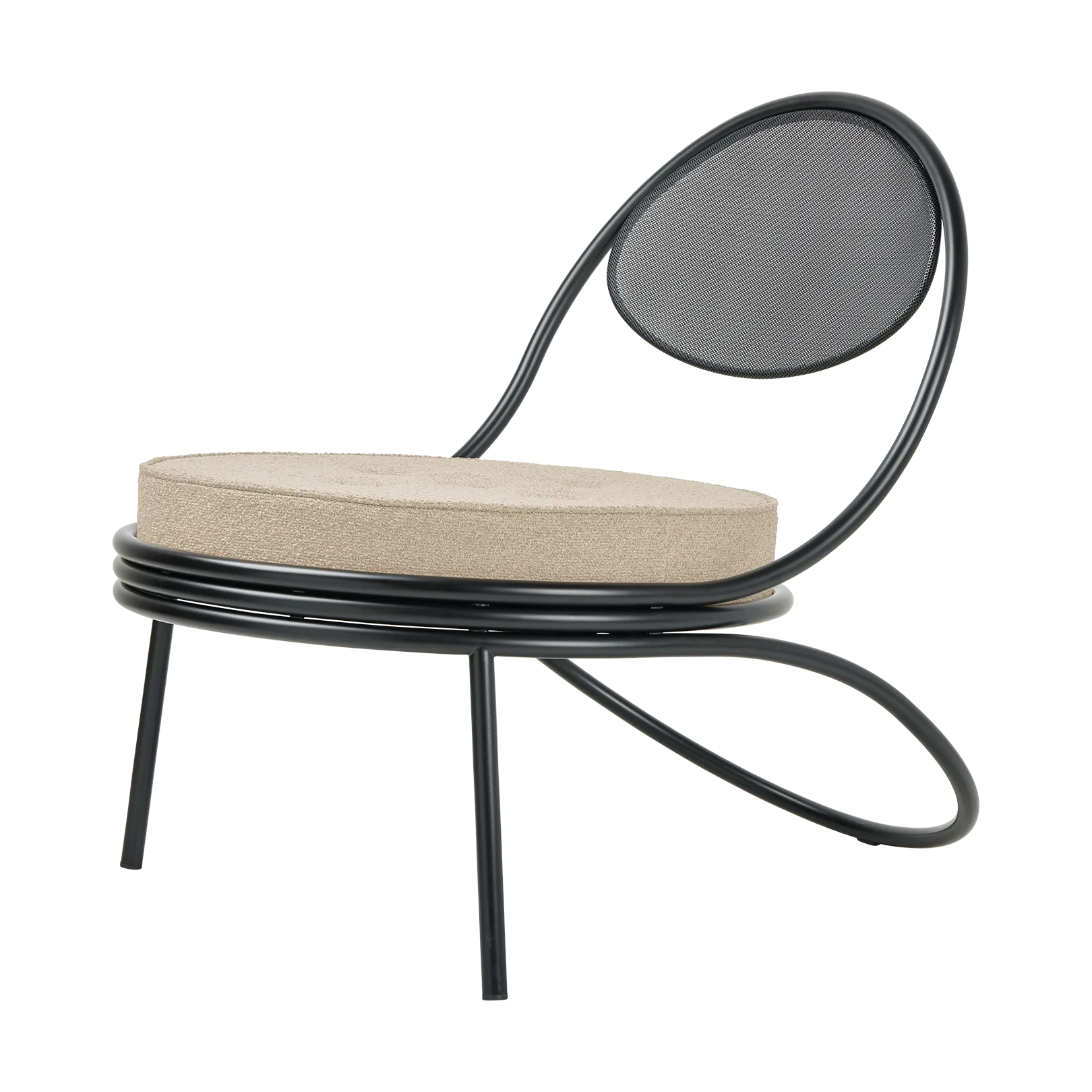 Copacabana Outdoor Lounge Chair klädd sits, Lorkey limonta 41-svarta ben GUBI