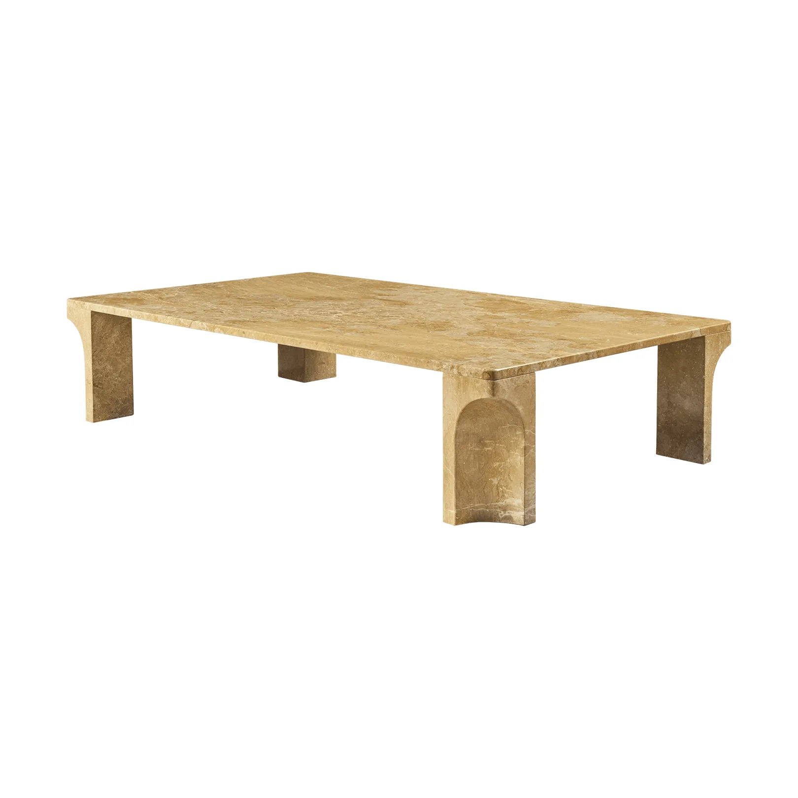 Doric soffbord, Honey Amber marmor, 140x80 cm GUBI