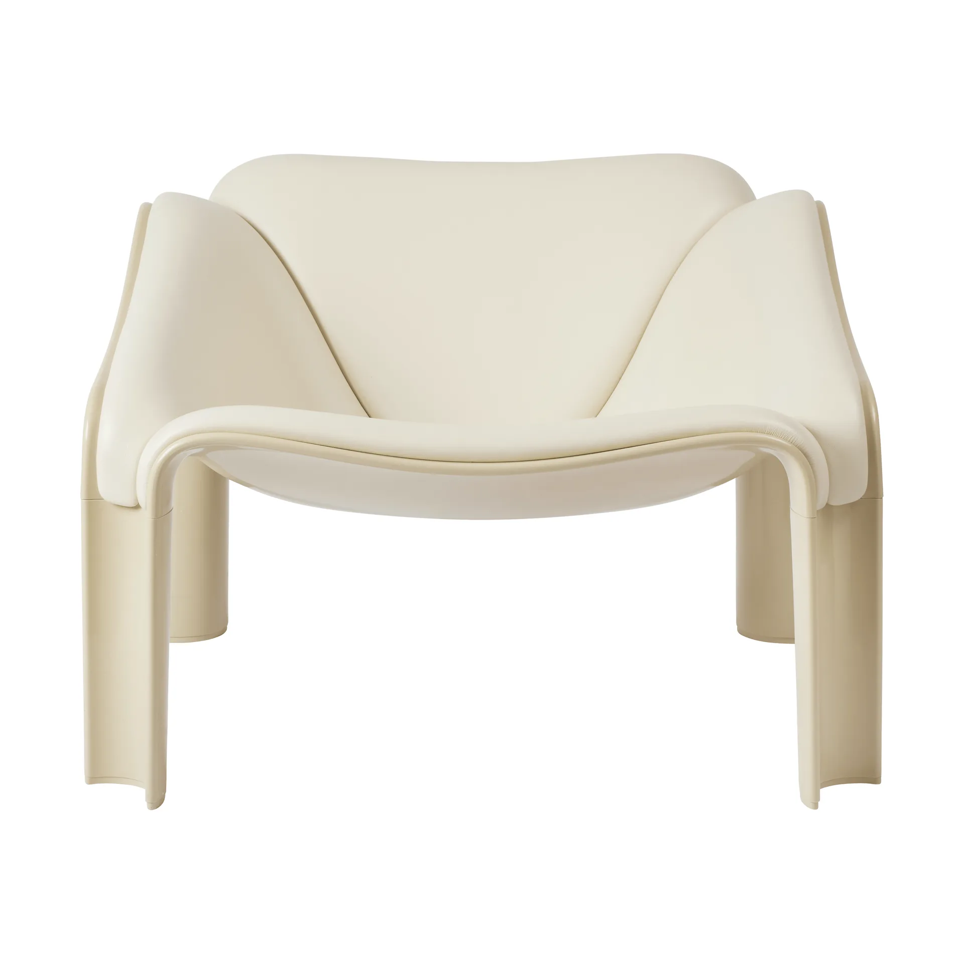 F300 loungestol, Pastel green-Smooth läder Cream GUBI