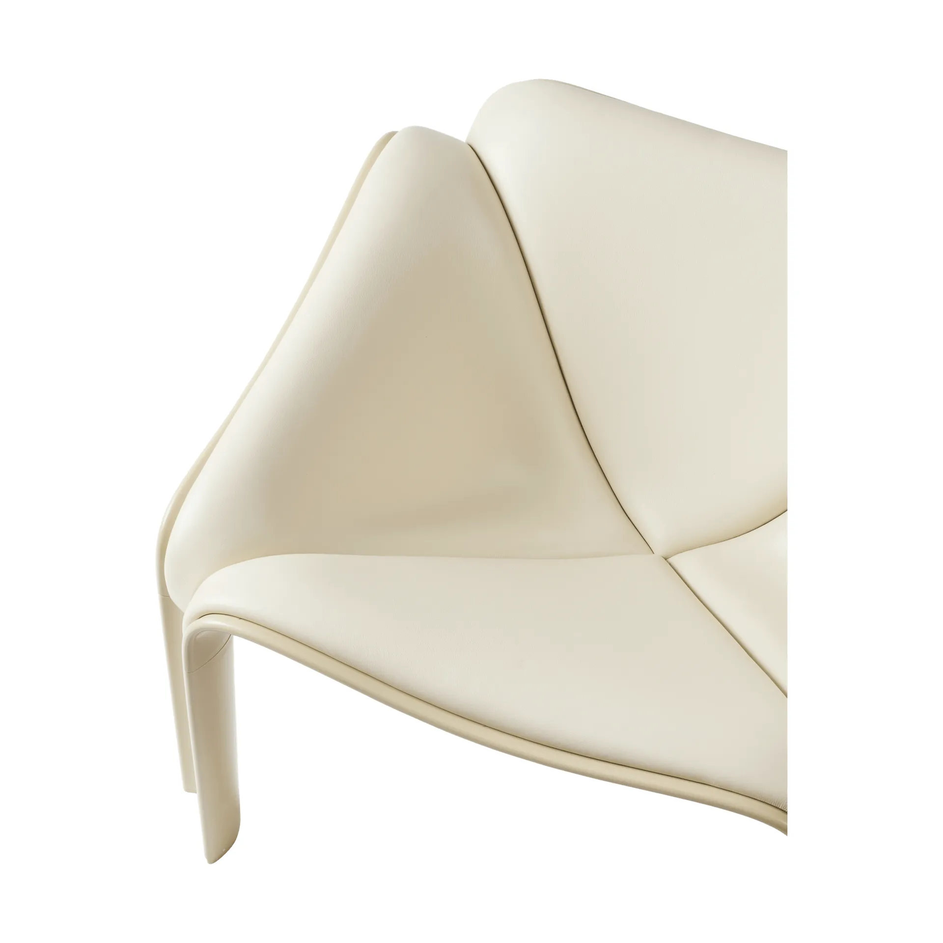 F300 loungestol, Pastel green-Smooth läder Cream GUBI