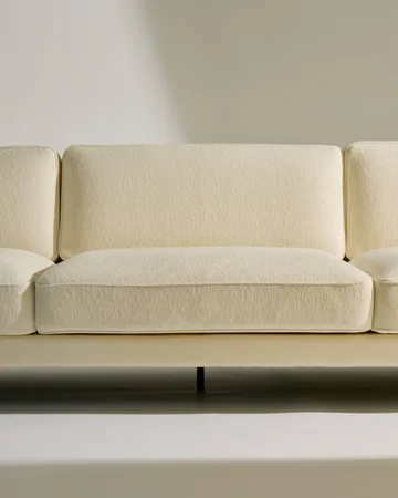 Flaneur soffa 2-sits - Bouclé-matt svart, 3-sits - GUBI