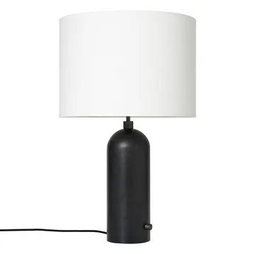 Gravity L bordslampa - blackend steel + vit skärm - GUBI