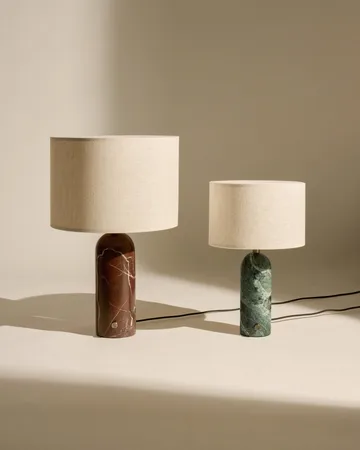 Gravity L bordslampa - Emerald marble-white - GUBI
