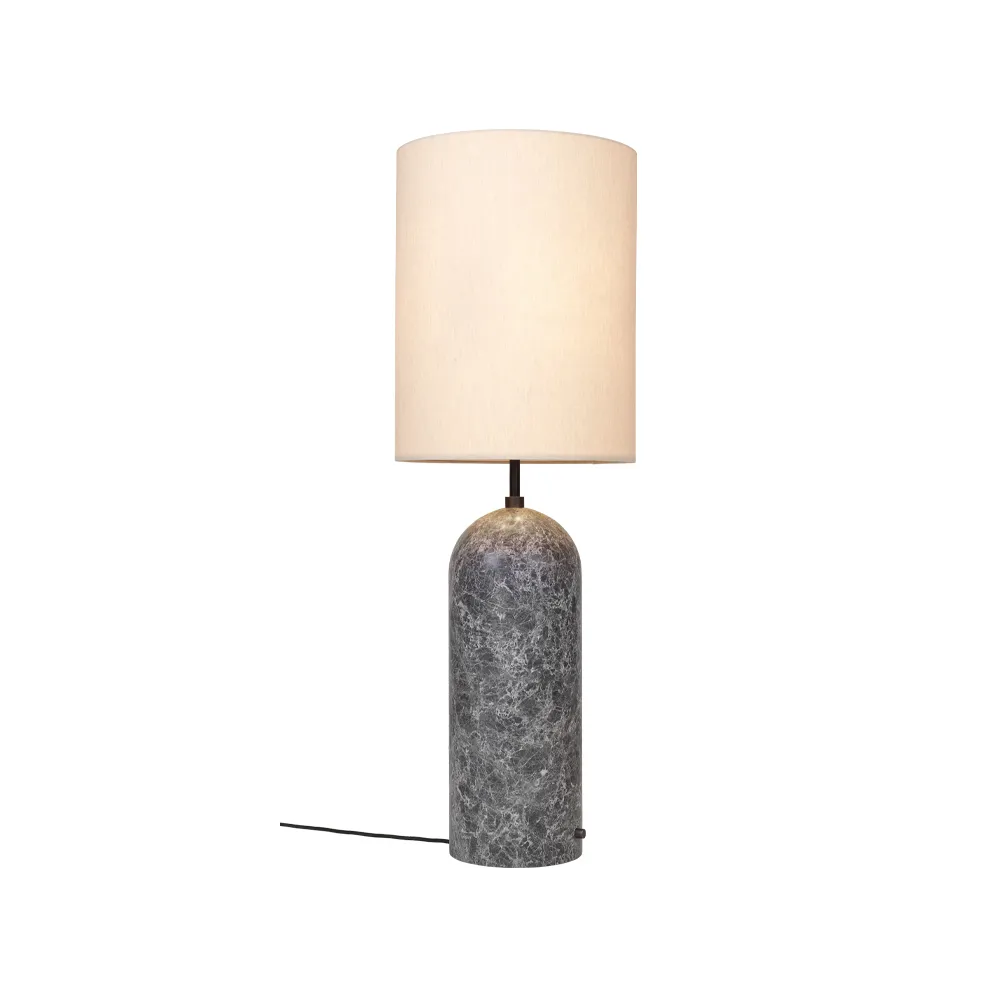 Gravity XL golvlampa, grå marmor/canvas, high GUBI