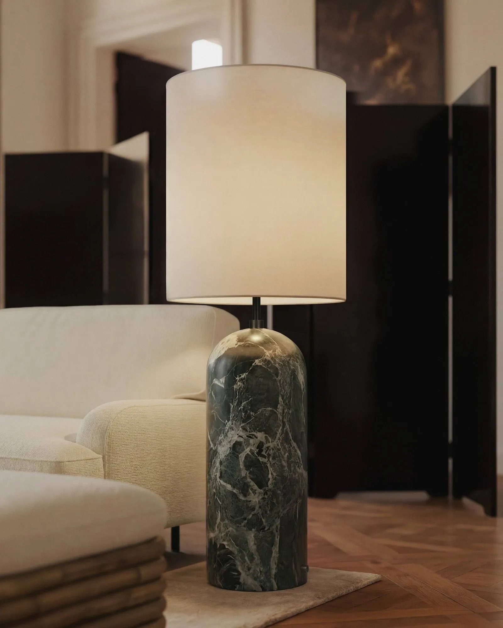Gravity XL golvlampa, Maroon marble-white GUBI