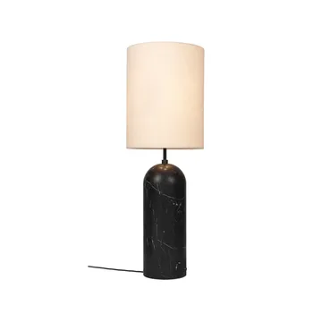 Gravity XL golvlampa - Svart marmor/canvas, high - GUBI