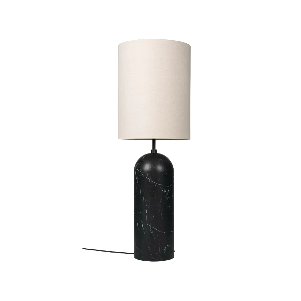 Gravity XL golvlampa, Svart marmor/canvas, high GUBI