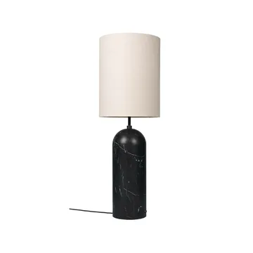 Gravity XL golvlampa - Svart marmor/canvas, high - GUBI