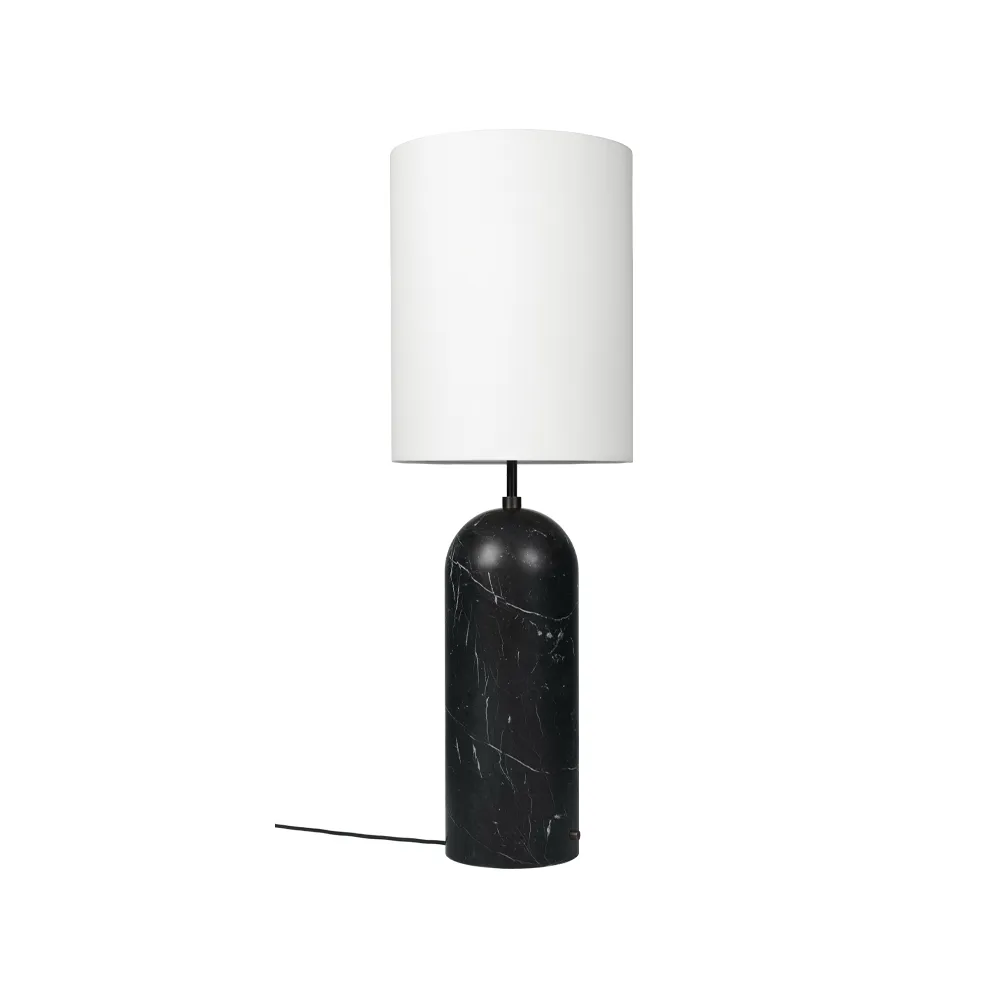 Gravity XL golvlampa, Svart marmor/vit, high GUBI
