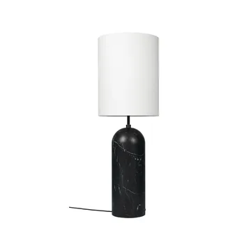 Gravity XL golvlampa - Svart marmor/vit, high - GUBI