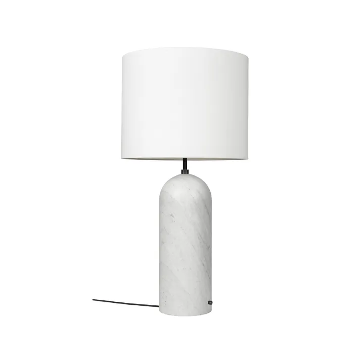Gravity XL golvlampa - vit marmor/vit, low - GUBI