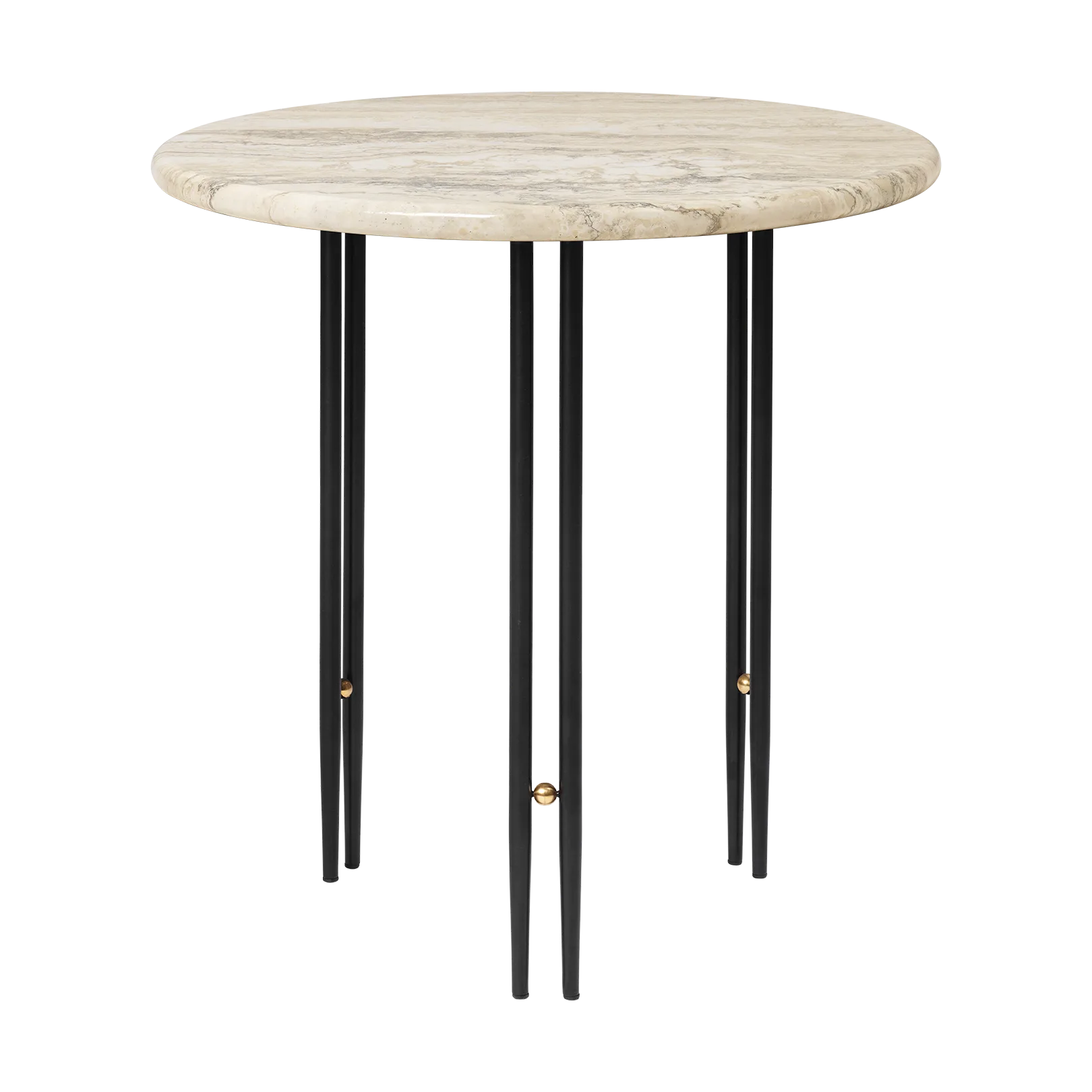 IOI soffbord Ø50 cm, Svart-mässing-rippled beige GUBI
