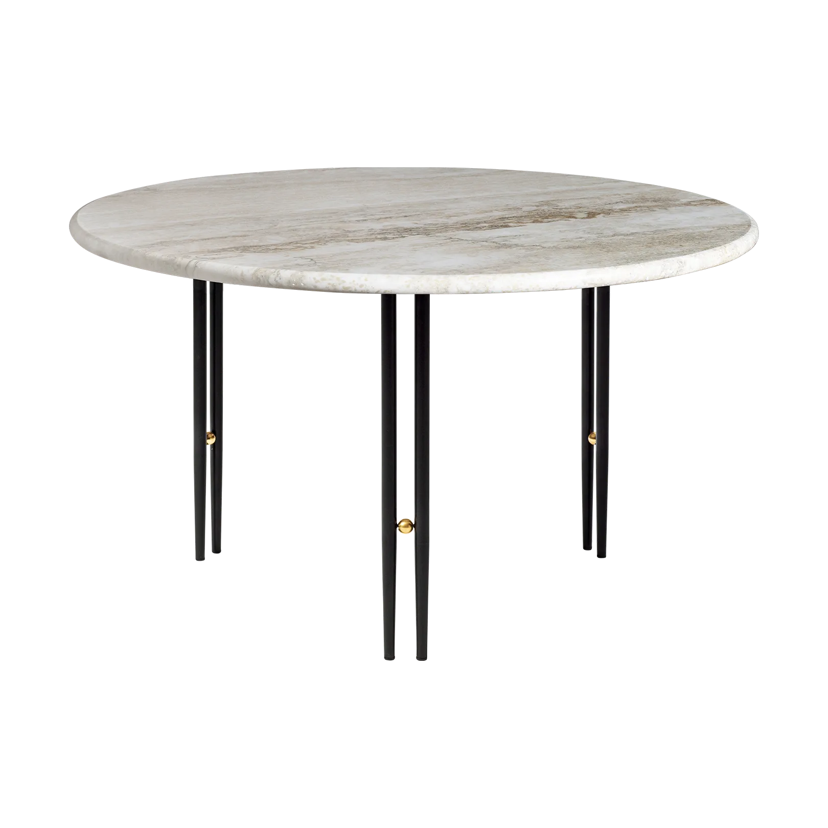 IOI soffbord, Rippled beige-svart stativ Ø70 cm GUBI